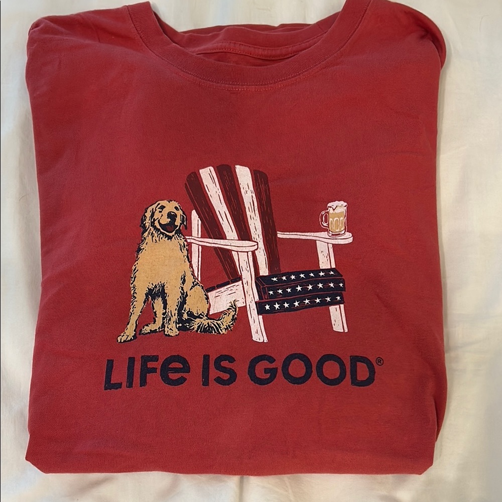 Life Is Good Red Dog Graphic Tee